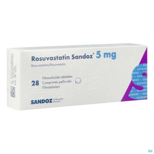 Rosuvastatin Sandoz 5mg Comp Pell 28 Opa/alu/pvc