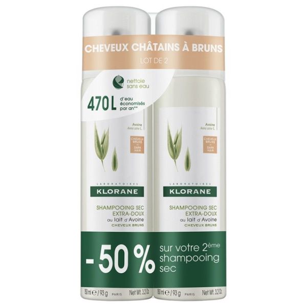 Klorane Capil. Sh Sec Avoine Teint 2x150ml Promo