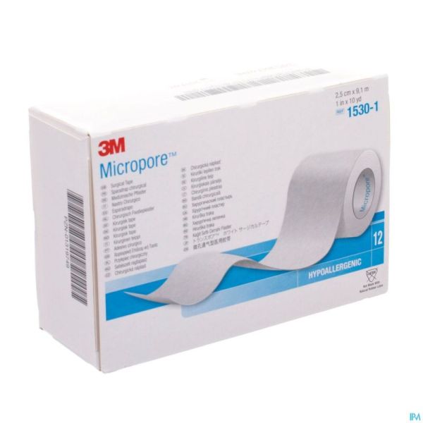 Micropore 3m Sparadrap 25mmx9,14m Rouleau 12 1530