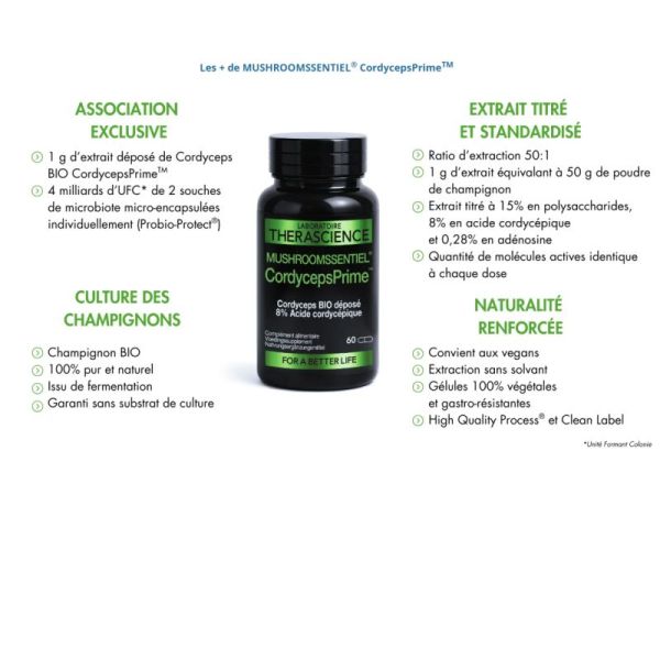 Cordyceps prime caps 60 mushroomssentiel phy570