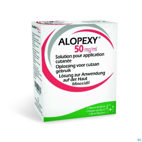 Alopexy 50mg/ml Sol Application Cutanee Fl 3x60ml
